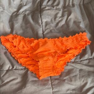 Victorias Secret Vibrant Orange Ruffled Bikini Bottom Size M NWOT